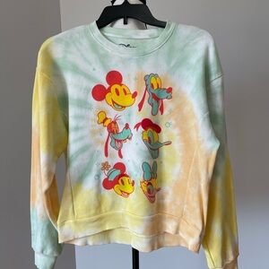 Disney Mickey Minnie Pluto Donald and Daisy Duck Sweatshirt in a Tie Dye Large